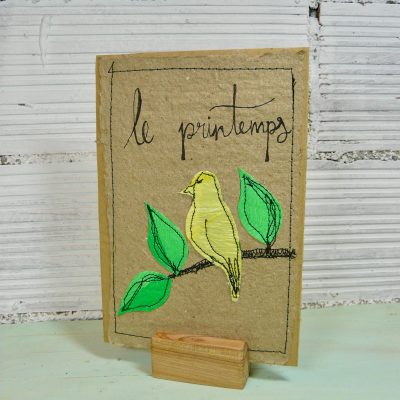 Ilustración reciclart pájaros