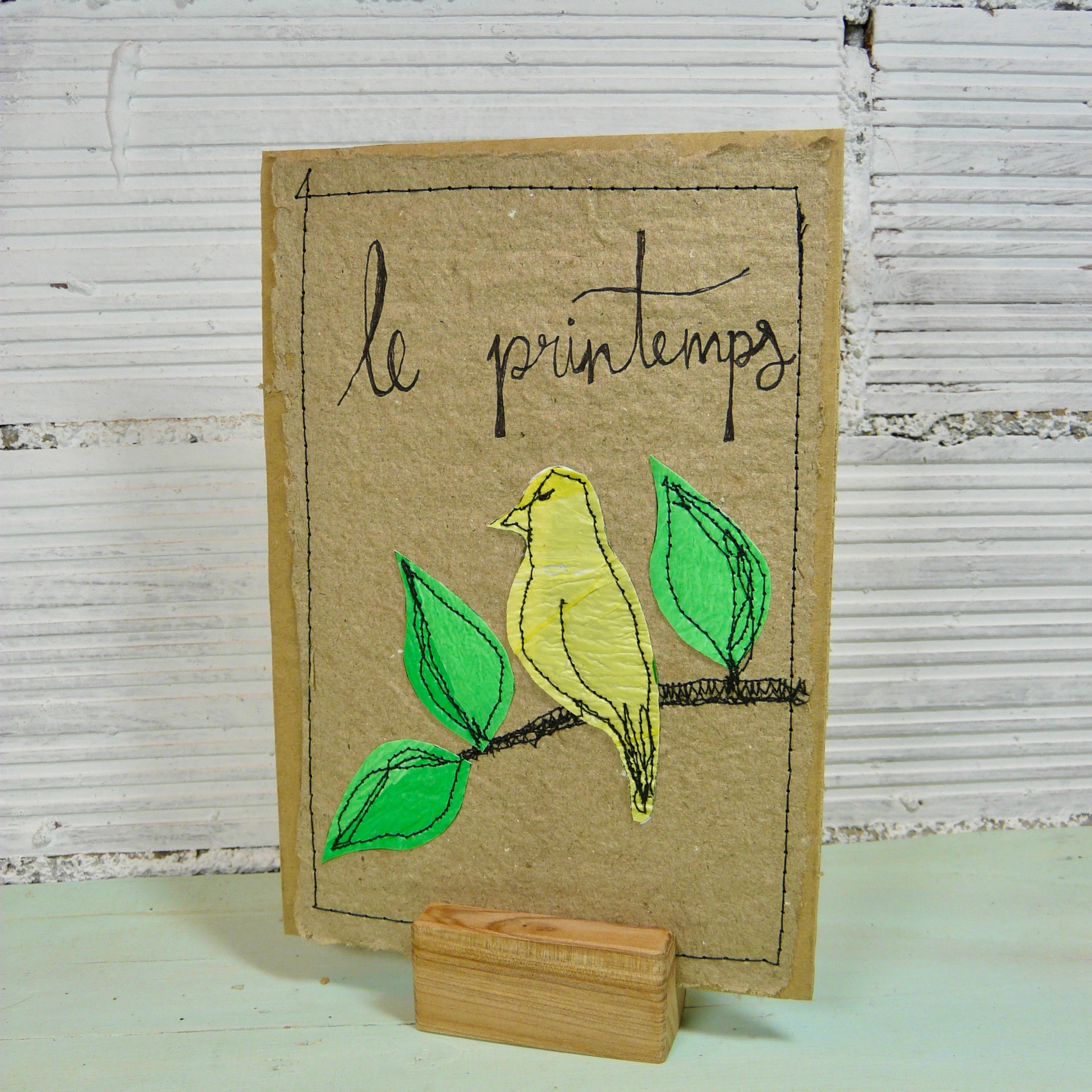 Ilustración reciclart pájaros